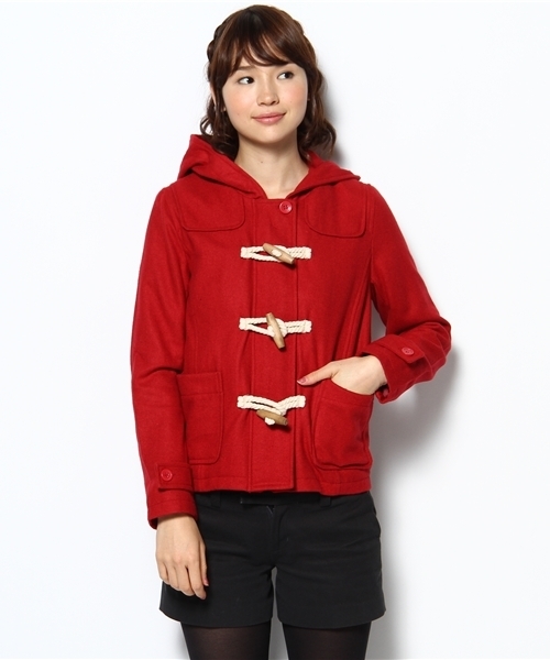 WEGO(ウィゴー)の「メルトンベーシックダッフル(ダッフルコート・レディース・ブラック/ネイビー/キャメル/レッド・SMALL/MEDIUM)」の4枚目の写真
