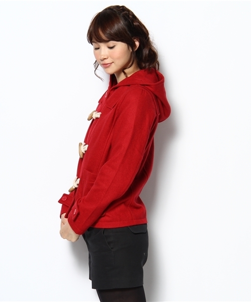 WEGO(ウィゴー)の「メルトンベーシックダッフル(ダッフルコート・レディース・ブラック/ネイビー/キャメル/レッド・SMALL/MEDIUM)」の6枚目の写真