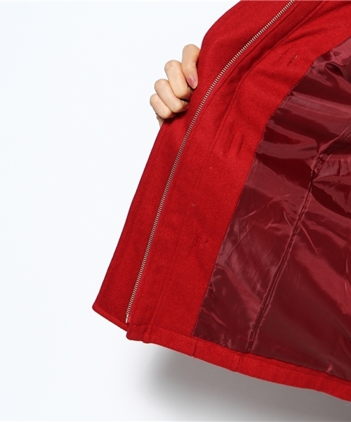 WEGO(ウィゴー)の「メルトンベーシックダッフル(ダッフルコート・レディース・ブラック/ネイビー/キャメル/レッド・SMALL/MEDIUM)」の13枚目の写真