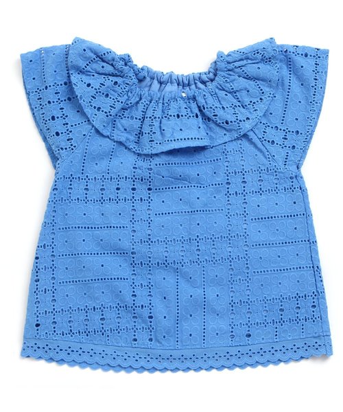 apres les cours（アプレレクール）の「オールオーバーレースチュニック（チュニック・キッズ・オフホワイト/ブルー/イエロー・90/110/130/120/100/80）」の3枚目の写真