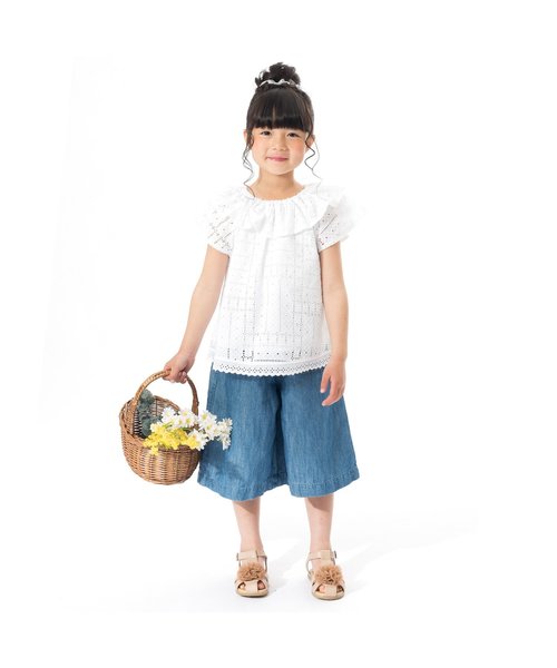 apres les cours（アプレレクール）の「オールオーバーレースチュニック（チュニック・キッズ・オフホワイト/ブルー/イエロー・90/110/130/120/100/80）」の15枚目の写真