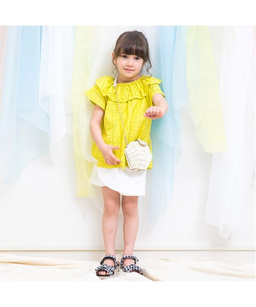 apres les cours（アプレレクール）の「オールオーバーレースチュニック（チュニック・キッズ・オフホワイト/ブルー/イエロー・90/110/130/120/100/80）」の17枚目の写真