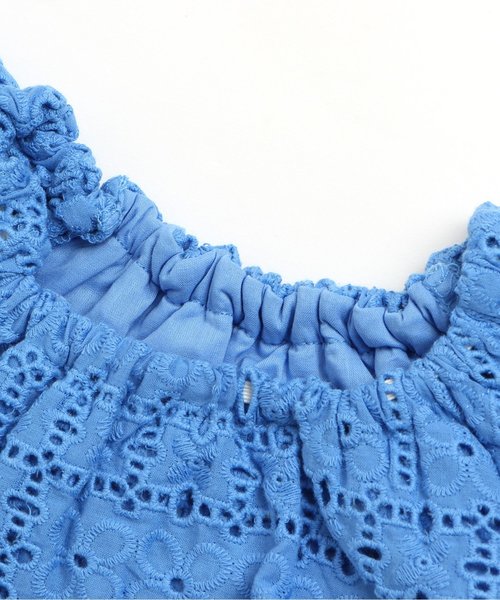 apres les cours（アプレレクール）の「オールオーバーレースチュニック（チュニック・キッズ・オフホワイト/ブルー/イエロー・90/110/130/120/100/80）」の5枚目の写真