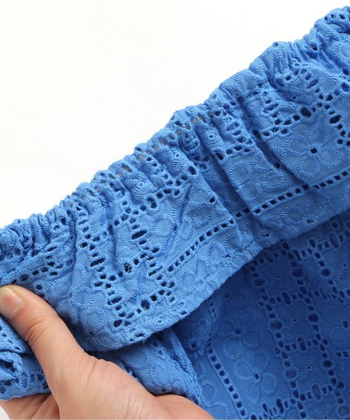 apres les cours（アプレレクール）の「オールオーバーレースチュニック（チュニック・キッズ・オフホワイト/ブルー/イエロー・90/110/130/120/100/80）」の7枚目の写真