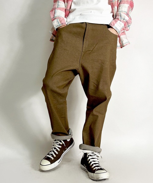 BEATJIVE(ビートジャイブ)の「デニムパンツ ワイド テーパード サルエル ストレッチ メンズ(デニムパンツ・メンズ・ベージュ/インディゴブルー/ブラック/キャメル/ブラウン/チャコールグレー/ブルー系その他/ブラック系その他・2/4/3)」の4枚目の写真