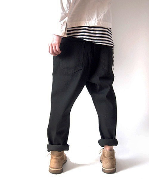 BEATJIVE(ビートジャイブ)の「デニムパンツ ワイド テーパード サルエル ストレッチ メンズ(デニムパンツ・メンズ・ベージュ/インディゴブルー/ブラック/キャメル/ブラウン/チャコールグレー/ブルー系その他/ブラック系その他・2/4/3)」の9枚目の写真