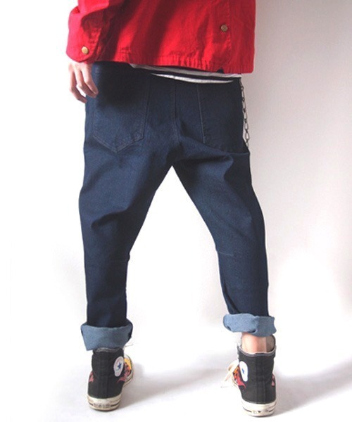 BEATJIVE(ビートジャイブ)の「デニムパンツ ワイド テーパード サルエル ストレッチ メンズ(デニムパンツ・メンズ・ベージュ/インディゴブルー/ブラック/キャメル/ブラウン/チャコールグレー/ブルー系その他/ブラック系その他・2/4/3)」の12枚目の写真