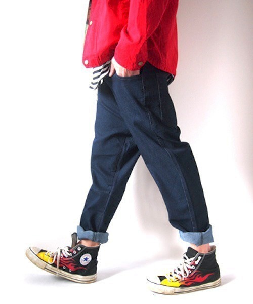 BEATJIVE(ビートジャイブ)の「デニムパンツ ワイド テーパード サルエル ストレッチ メンズ(デニムパンツ・メンズ・ベージュ/インディゴブルー/ブラック/キャメル/ブラウン/チャコールグレー/ブルー系その他/ブラック系その他・2/4/3)」の11枚目の写真