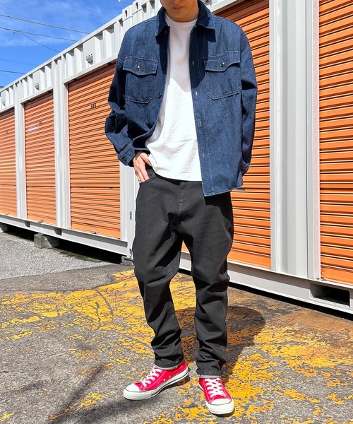 BEATJIVE(ビートジャイブ)の「デニムパンツ ワイド テーパード サルエル ストレッチ メンズ(デニムパンツ・メンズ・ベージュ/インディゴブルー/ブラック/キャメル/ブラウン/チャコールグレー/ブルー系その他/ブラック系その他・2/4/3)」の17枚目の写真