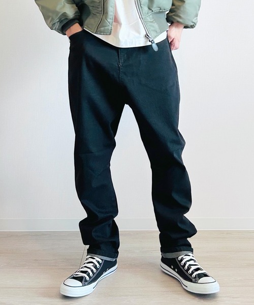 セール】デニムパンツ ワイド テーパード サルエル ストレッチ メンズ