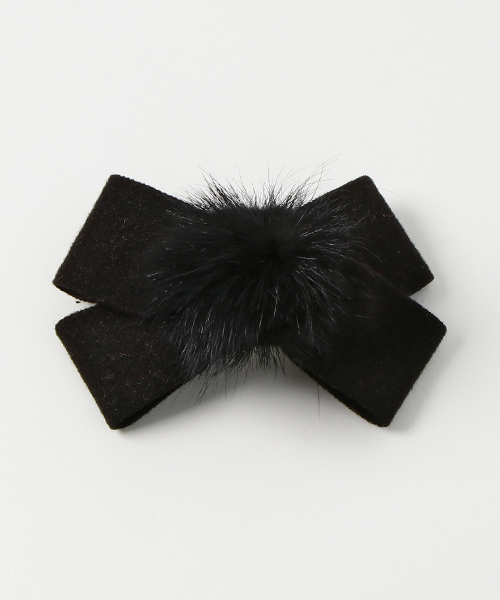 lala Born（ララボーン）の「ミンクファーポンポンヘアピン（バレッタ/ヘアクリップ・レディース・キャメル/ブラック/ピンク/ブラウン/グレー・FREE）」の12枚目の写真