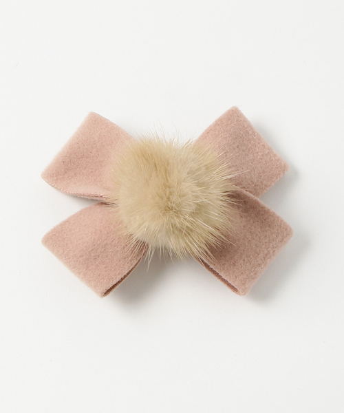 lala Born（ララボーン）の「ミンクファーポンポンヘアピン（バレッタ/ヘアクリップ・レディース・キャメル/ブラック/ピンク/ブラウン/グレー・FREE）」の9枚目の写真