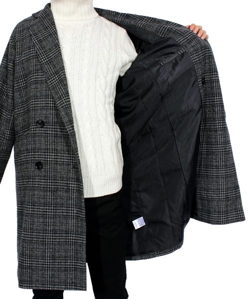 8(eight)(エイト)の「ダブル チェスターコート ロング ジャケット(チェスターコート・メンズ・ブラック/グレー/ブラウン・MEDIUM/LARGE)」の5枚目の写真