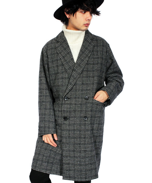 8(eight)(エイト)の「ダブル チェスターコート ロング ジャケット(チェスターコート・メンズ・ブラック/グレー/ブラウン・MEDIUM/LARGE)」の15枚目の写真