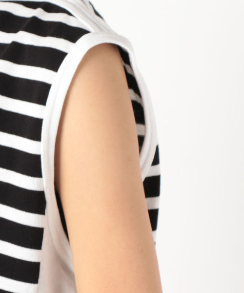 SHIPS(シップス)の「MAISON CHANTOISE: ボーダータンクトップ(タンクトップ・レディース・ブラック/ピンク系その他・ONE SIZE)」の6枚目の写真