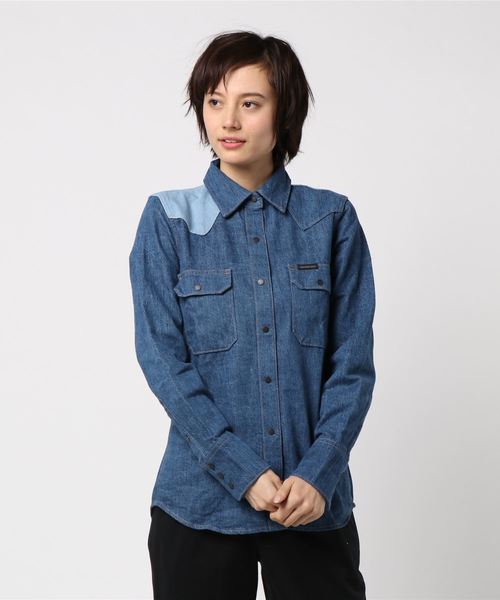 Calvin Klein Jeans（カルヴァンクラインジーンズ）の「ウェスタンデニムシャツ（シャツ/ブラウス・レディース・ブルー・MEDIUM/LARGE/SMALL/X-SMALL）」の5枚目の写真