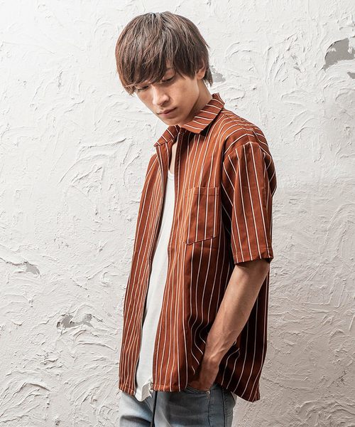 MinoriTY（マイノリティ）の「メンズ長袖ZIPストライプブルゾン（ブルゾン・メンズ・ブラック/ネイビー/ブラウン/ブルー・M/L）」の3枚目の写真