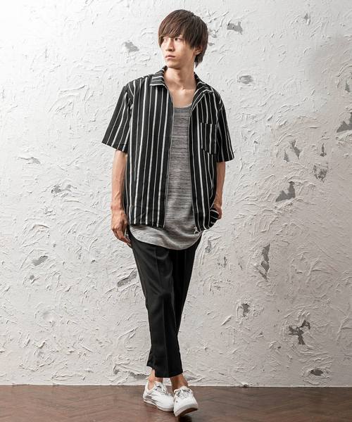 MinoriTY（マイノリティ）の「メンズ長袖ZIPストライプブルゾン（ブルゾン・メンズ・ブラック/ネイビー/ブラウン/ブルー・M/L）」の5枚目の写真