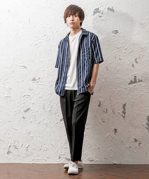 MinoriTY（マイノリティ）の「メンズ長袖ZIPストライプブルゾン（ブルゾン・メンズ・ブラック/ネイビー/ブラウン/ブルー・M/L）」の8枚目の写真