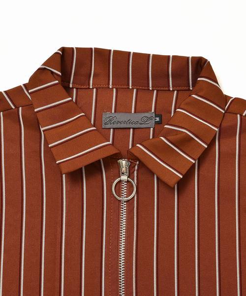 MinoriTY（マイノリティ）の「メンズ長袖ZIPストライプブルゾン（ブルゾン・メンズ・ブラック/ネイビー/ブラウン/ブルー・M/L）」の15枚目の写真