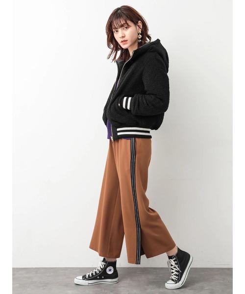 Editt by YECCA VECCA（エディットバイイェッカヴェッカ）の「ラインワイドパンツ（その他パンツ・レディース・ブラック/キャメル・FREE）」の10枚目の写真