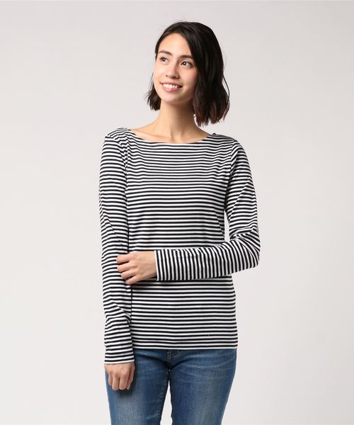 AMERICAN HOLIC(アメリカンホリック)の「フライスベーシックボートネック長袖プルオーバー(Tシャツ/カットソー・レディース・ブラック/その他7/ホワイト系その他4/キャメル/ブルー系その他2/イエロー系その他2・M/L)」の4枚目の写真