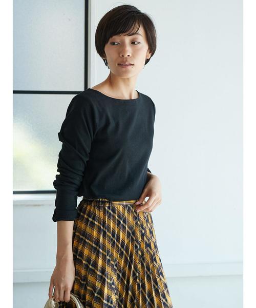 AMERICAN HOLIC(アメリカンホリック)の「フライスベーシックボートネック長袖プルオーバー(Tシャツ/カットソー・レディース・ブラック/その他7/ホワイト系その他4/キャメル/ブルー系その他2/イエロー系その他2・M/L)」の16枚目の写真