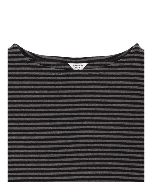 AMERICAN HOLIC(アメリカンホリック)の「フライスベーシックボートネック長袖プルオーバー(Tシャツ/カットソー・レディース・ブラック/その他7/ホワイト系その他4/キャメル/ブルー系その他2/イエロー系その他2・M/L)」の21枚目の写真