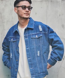 CavariA（キャバリア）の「『CavariA/キャバリア』ビッグシルエットダメージ加工デニムジャケット（デニムジャケット）」