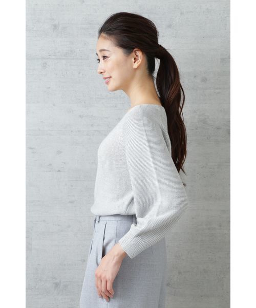 NATURAL BEAUTY BASIC（ナチュラルビューティーベーシック）の「ラメガーターニット（ニット/セーター・レディース・グレー/オフホワイト/ブラウン/グリーン・MEDIUM）」の22枚目の写真