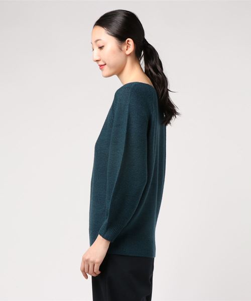 NATURAL BEAUTY BASIC（ナチュラルビューティーベーシック）の「ラメガーターニット（ニット/セーター・レディース・グレー/オフホワイト/ブラウン/グリーン・MEDIUM）」の5枚目の写真