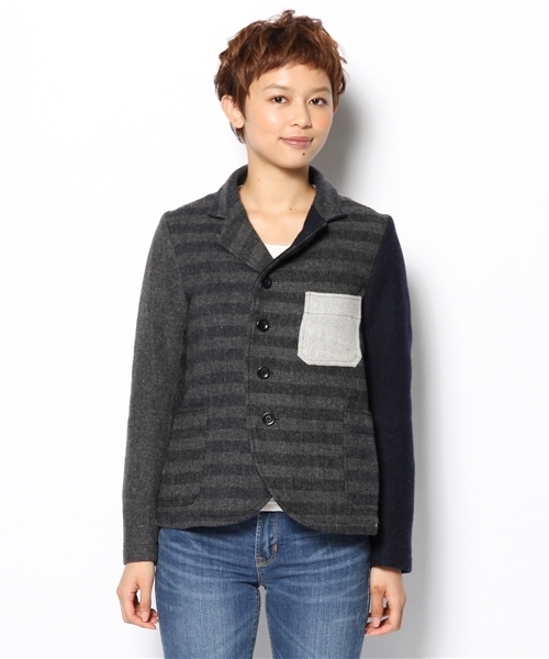 BEAMS BOY（ビームスボーイ）の「□BEAMS BOY / SOLID&BORDER CRAZY 4ボタンジャケット（テーラードジャケット・レディース・その他1・ONE SIZE）」の2枚目の写真