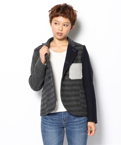 BEAMS BOY（ビームスボーイ）の「□BEAMS BOY / SOLID&BORDER CRAZY 4ボタンジャケット（テーラードジャケット・レディース・その他1・ONE SIZE）」の5枚目の写真