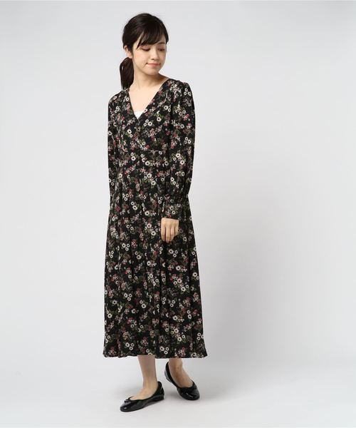 archives（アルシーヴ）の「花柄タック前開きワンピース（ワンピース