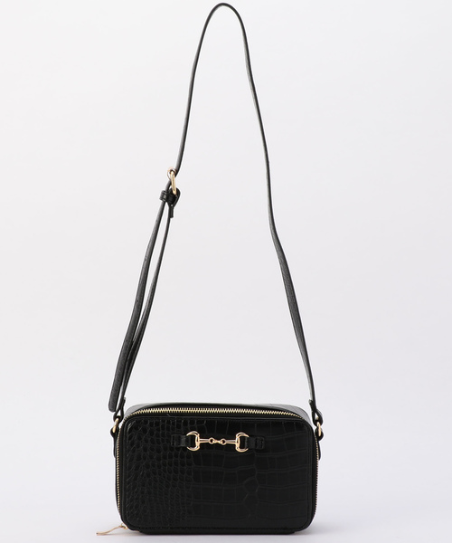 archives（アルシーヴ）の「ビットクロコボックスショルダーバック（ショルダーバッグ・レディース・ブラック/ブラウン・MEDIUM）」の2枚目の写真