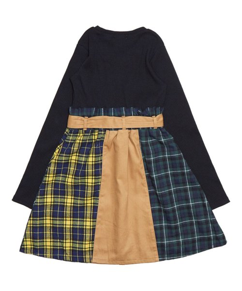 algy（アルジー）の「チェックドッキングトレンチワンピ（ワンピース・キッズ・ブラック/グレー/オフホワイト・X-SMALL/SMALL/MEDIUM/XX-SMALL）」の4枚目の写真