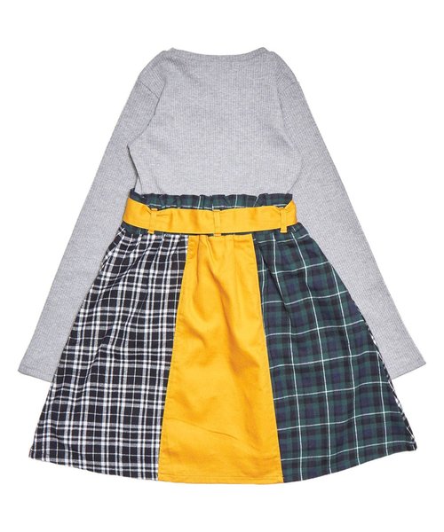 algy（アルジー）の「チェックドッキングトレンチワンピ（ワンピース・キッズ・ブラック/グレー/オフホワイト・X-SMALL/SMALL/MEDIUM/XX-SMALL）」の5枚目の写真