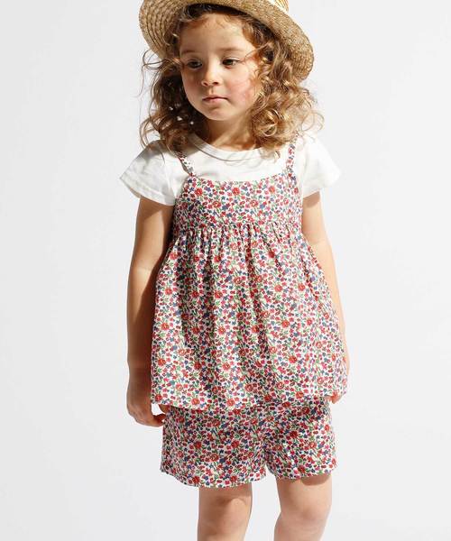 D.fesense（ディーフェセンス）の「【D.fesense /ディーフェセンス】花柄ショートパンツ（その他パンツ・キッズ・グリーン/レッド/ネイビー・100cm/90cm/110cm/80ｃｍ）」の2枚目の写真