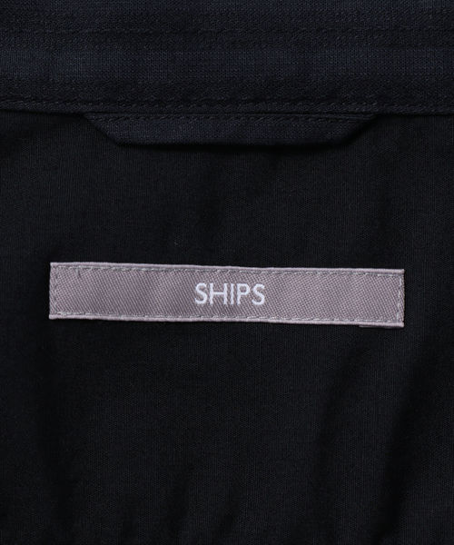 SHIPS(シップス)の「SU: スタンドカラー ストライプ シャツ(シャツ/ブラウス・メンズ・ブラック/ネイビー/オリーブ・SMALL/MEDIUM/LARGE/X-LARGE)」の7枚目の写真