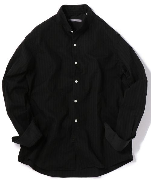 SHIPS(シップス)の「SU: スタンドカラー ストライプ シャツ(シャツ/ブラウス・メンズ・ブラック/ネイビー/オリーブ・SMALL/MEDIUM/LARGE/X-LARGE)」の10枚目の写真