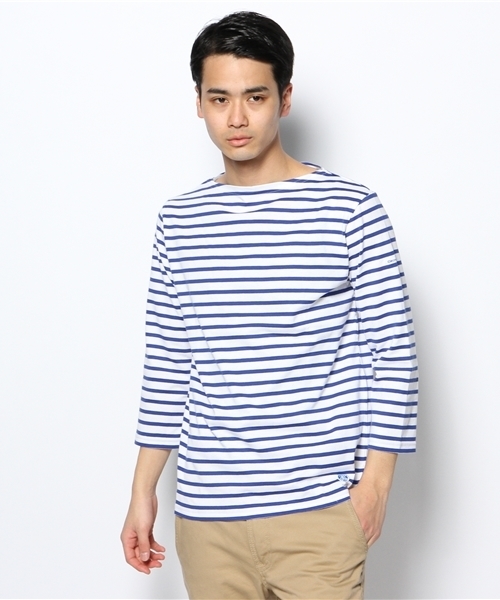 fennica Men's（フェニカメンズ）の「ORCIVAL / ボーダーバスクシャツ（Tシャツ/カットソー・メンズ・ホワイト/ワイン・3/4）」の6枚目の写真