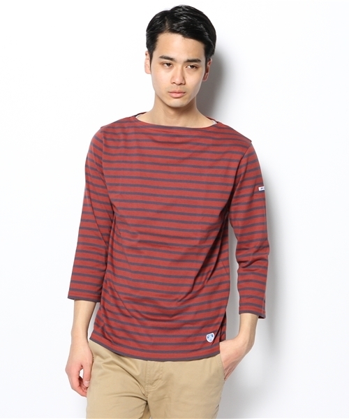 fennica Men's（フェニカメンズ）の「ORCIVAL / ボーダーバスクシャツ（Tシャツ/カットソー・メンズ・ホワイト/ワイン・3/4）」の8枚目の写真