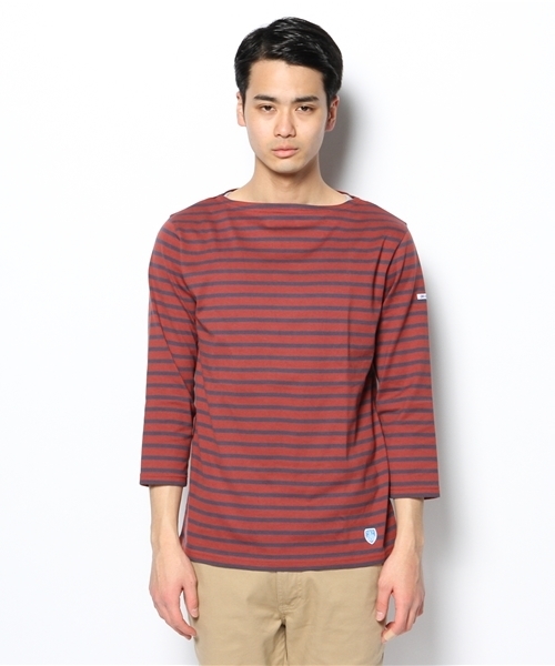 fennica Men's（フェニカメンズ）の「ORCIVAL / ボーダーバスクシャツ（Tシャツ/カットソー・メンズ・ホワイト/ワイン・3/4）」の7枚目の写真