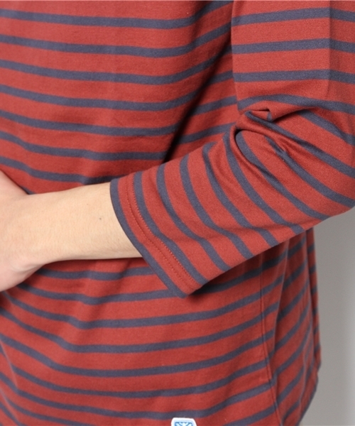 fennica Men's（フェニカメンズ）の「ORCIVAL / ボーダーバスクシャツ（Tシャツ/カットソー・メンズ・ホワイト/ワイン・3/4）」の9枚目の写真