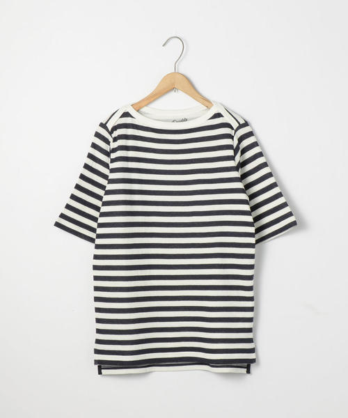 coen(コーエン)の「セッケツボーダーボートネックTシャツ(Tシャツ/カットソー・レディース・オレンジ/ネイビー・MEDIUM/LARGE)」の2枚目の写真