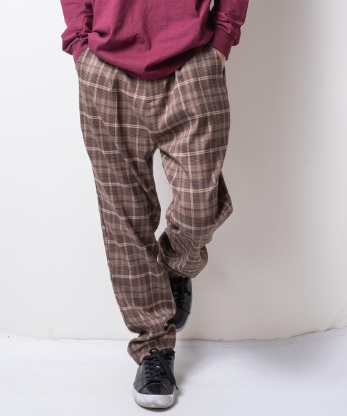おしゃれスタ(オシャレスタ)の「グレンチェックテーパードパンツ(RE)(その他パンツ・メンズ・ブラック/グレー/ブラウン/グリーン/ワイン/ダークブラウン/ネイビー・M/L/XL)」の4枚目の写真
