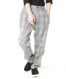 グレンチェックテーパードパンツ(RE)