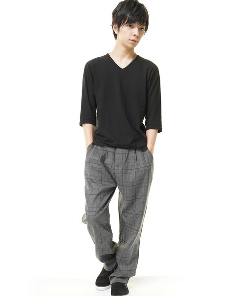 おしゃれスタ(オシャレスタ)の「グレンチェックテーパードパンツ(RE)(その他パンツ・メンズ・ブラック/グレー/ブラウン/グリーン/ワイン/ダークブラウン/ネイビー・M/L/XL)」の17枚目の写真