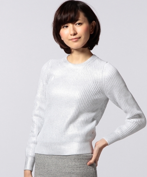 UNITED ARROWS（ユナイテッドアローズ）の「◇UAG FOIL/PRT クルーネック ニット ◇（ニット/セーター・レディース・ゴールド/シルバー/ネイビー・38/36）」の2枚目の写真