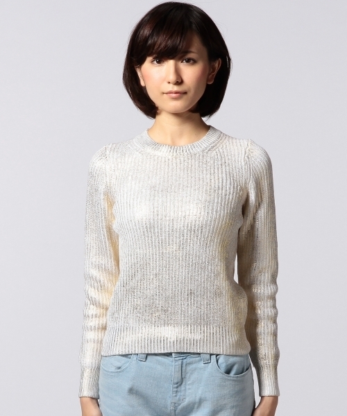 UNITED ARROWS（ユナイテッドアローズ）の「◇UAG FOIL/PRT クルーネック ニット ◇（ニット/セーター・レディース・ゴールド/シルバー/ネイビー・38/36）」の5枚目の写真